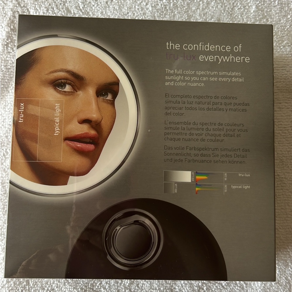 simplehuman Lighted Sensor Vanity Mirror - Black and Silver Finish - Picture 2 of 4